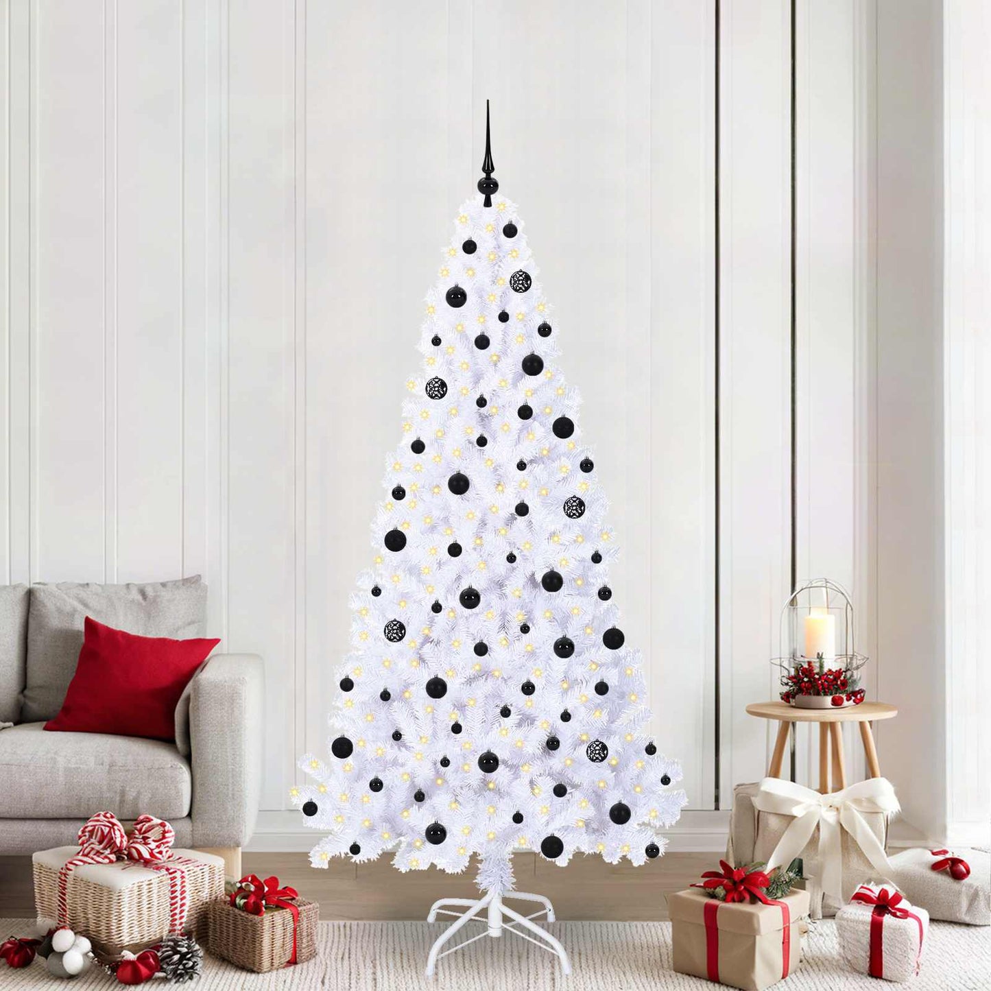 Artificial Christmas Tree with Stand White 210 cm PVC and Steel