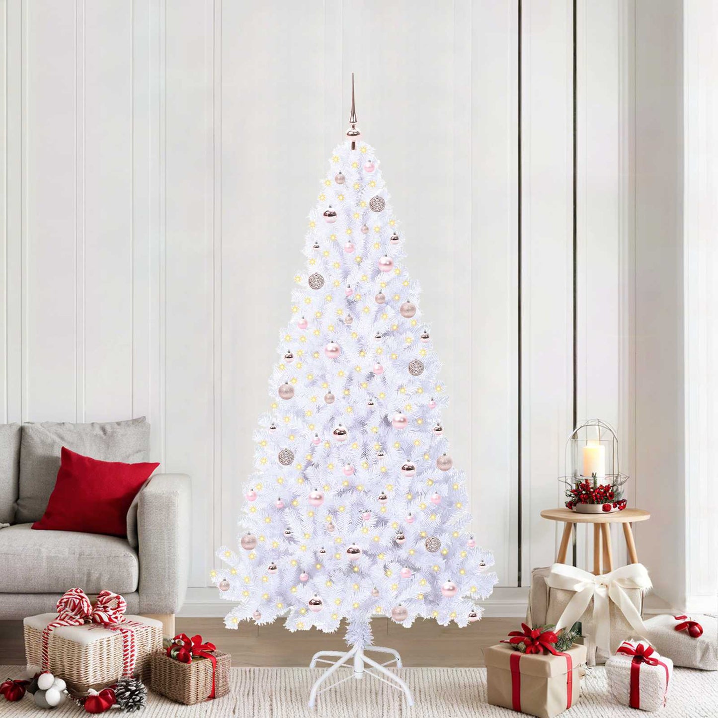 Artificial Christmas Tree with Stand White 210 cm PVC and Steel