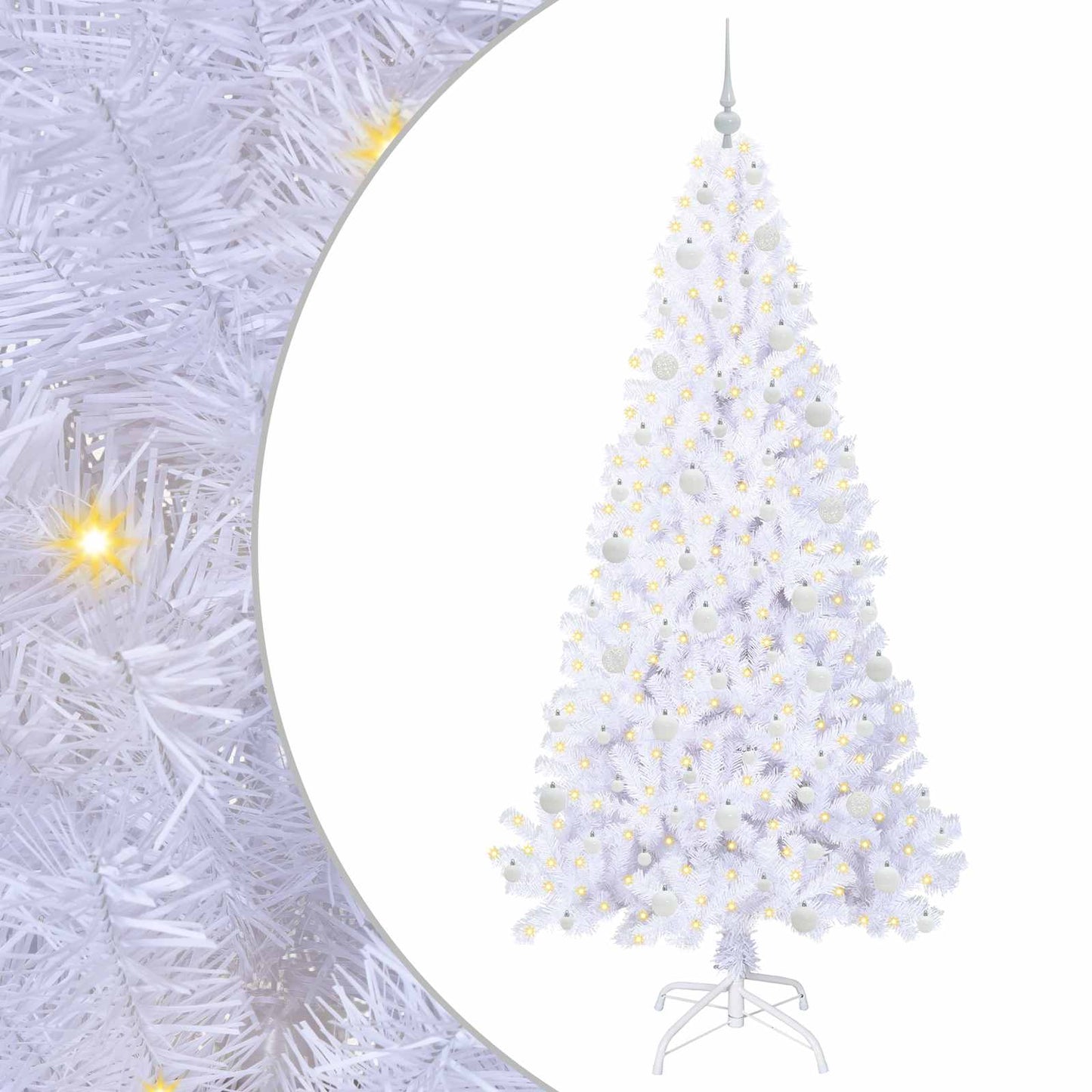 Artificial Christmas Tree with Stand White 210 cm PVC and Steel