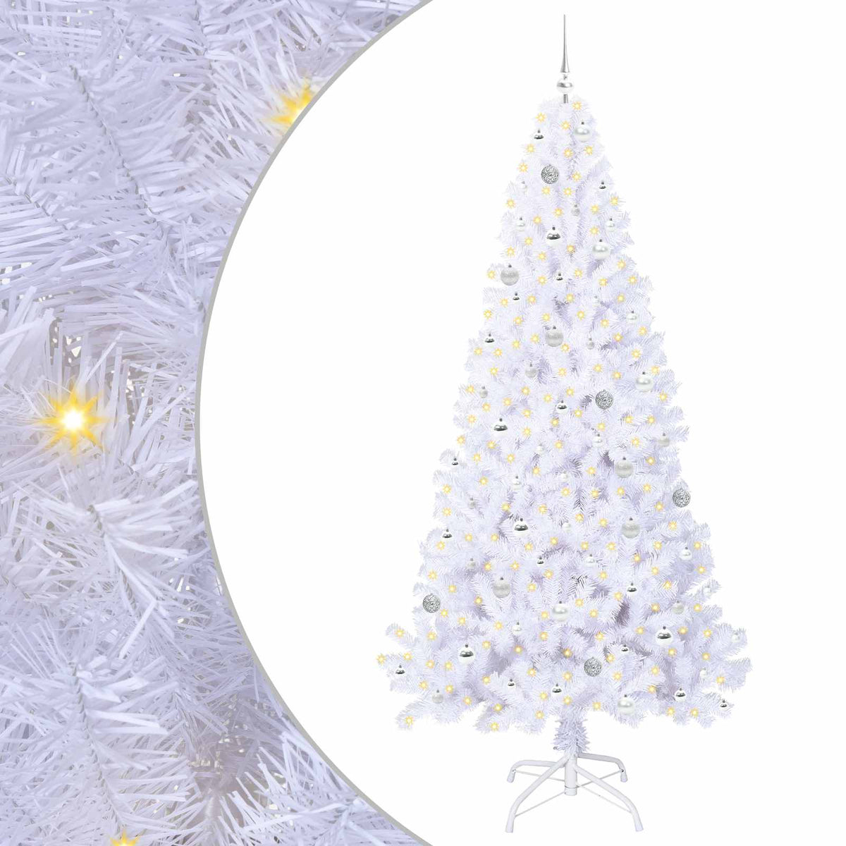 Artificial Christmas Tree with Stand White 240 cm PVC and Steel