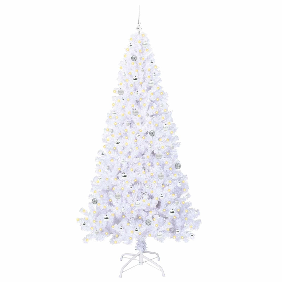Artificial Christmas Tree with Stand White 240 cm PVC and Steel