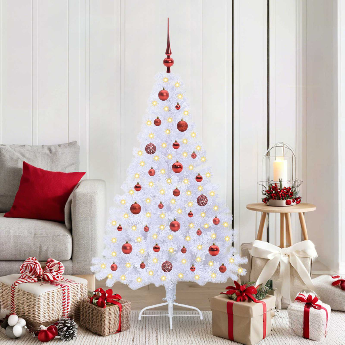 Artificial Christmas Tree with Stand White 150 cm PVC and Steel