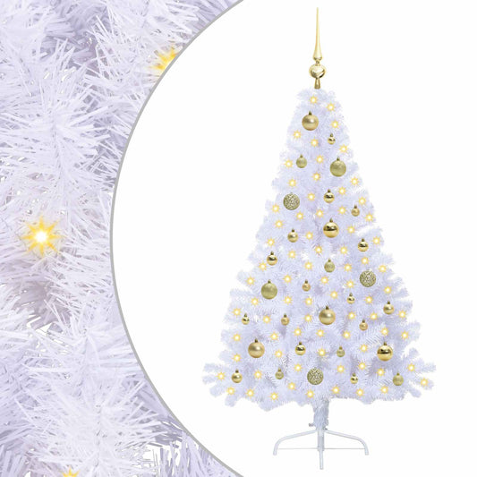 Artificial Christmas Tree with Stand White 150 cm PVC and Steel