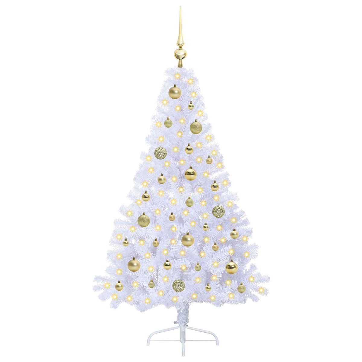 Artificial Christmas Tree with Stand White 150 cm PVC and Steel