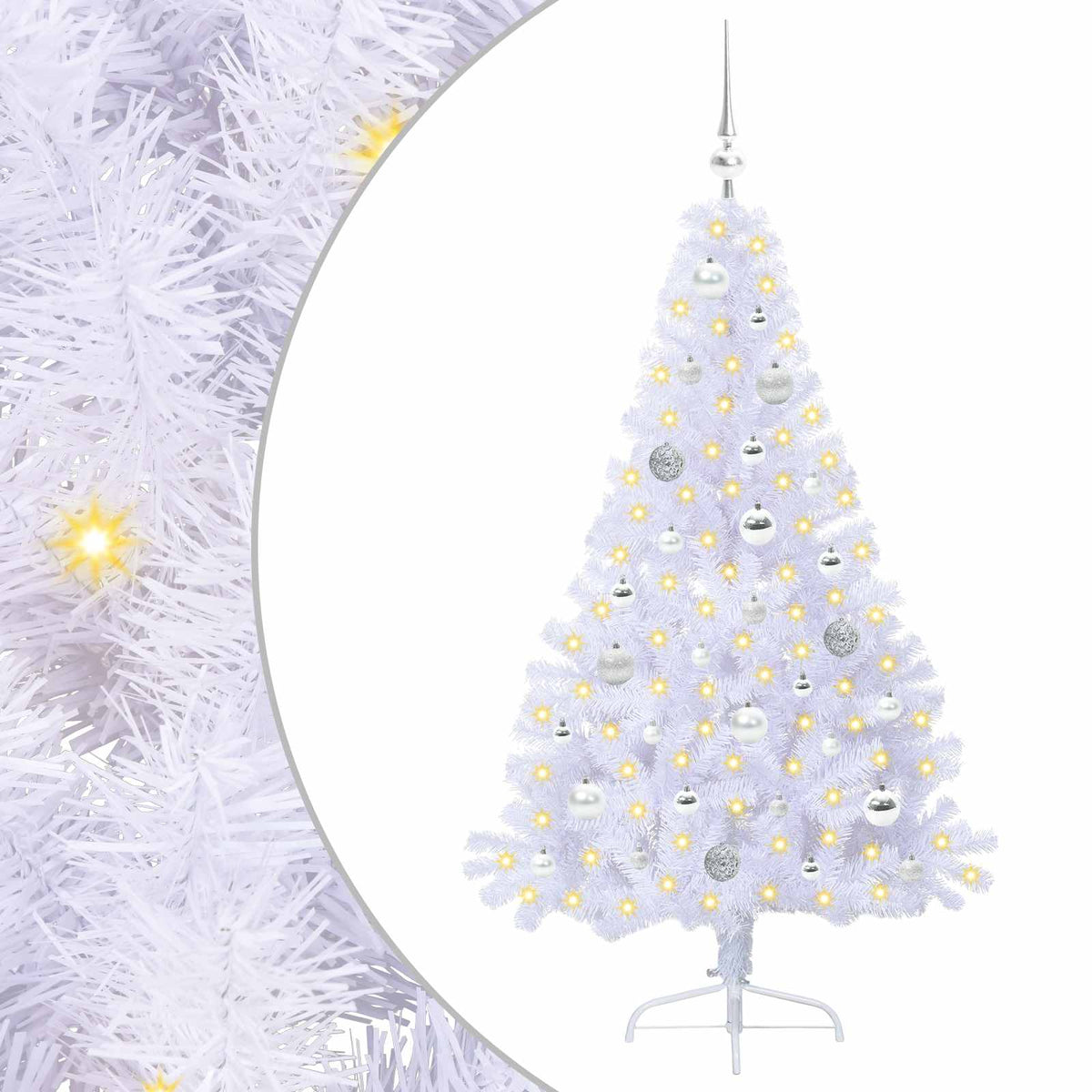 Artificial Christmas Tree with Stand White 150 cm PVC and Steel