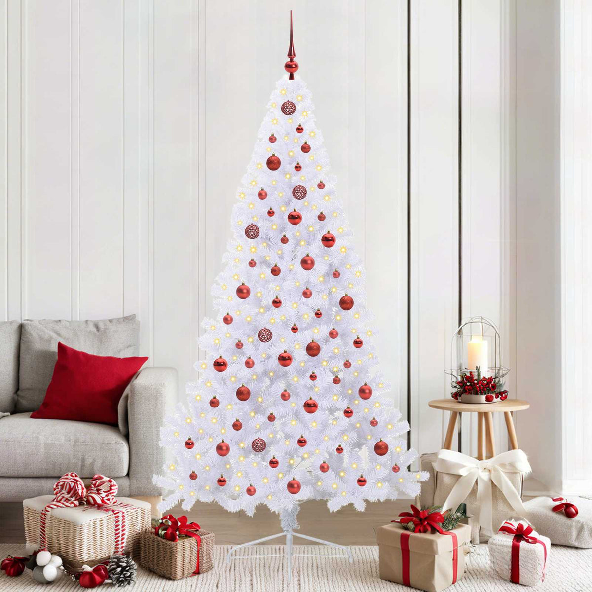 Artificial Christmas Tree with Stand White 210 cm PVC and Steel