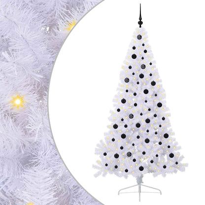Artificial Christmas Tree with Stand White 210 cm PVC and Steel