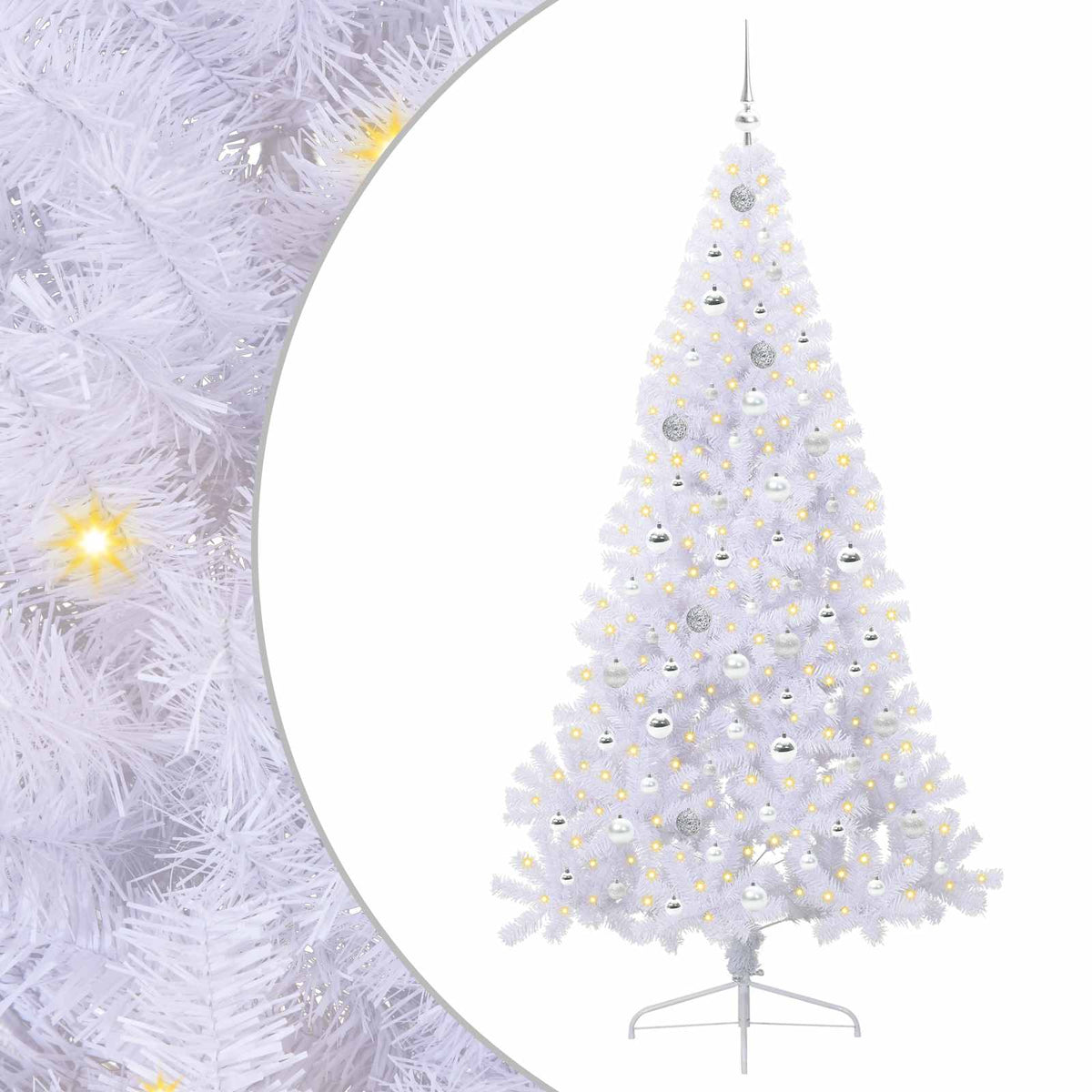 Artificial Christmas Tree with Stand White 210 cm PVC and Steel