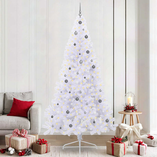 Artificial Christmas Tree White 240 cm PVC and Steel