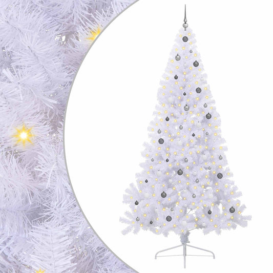 Artificial Christmas Tree White 240 cm PVC and Steel