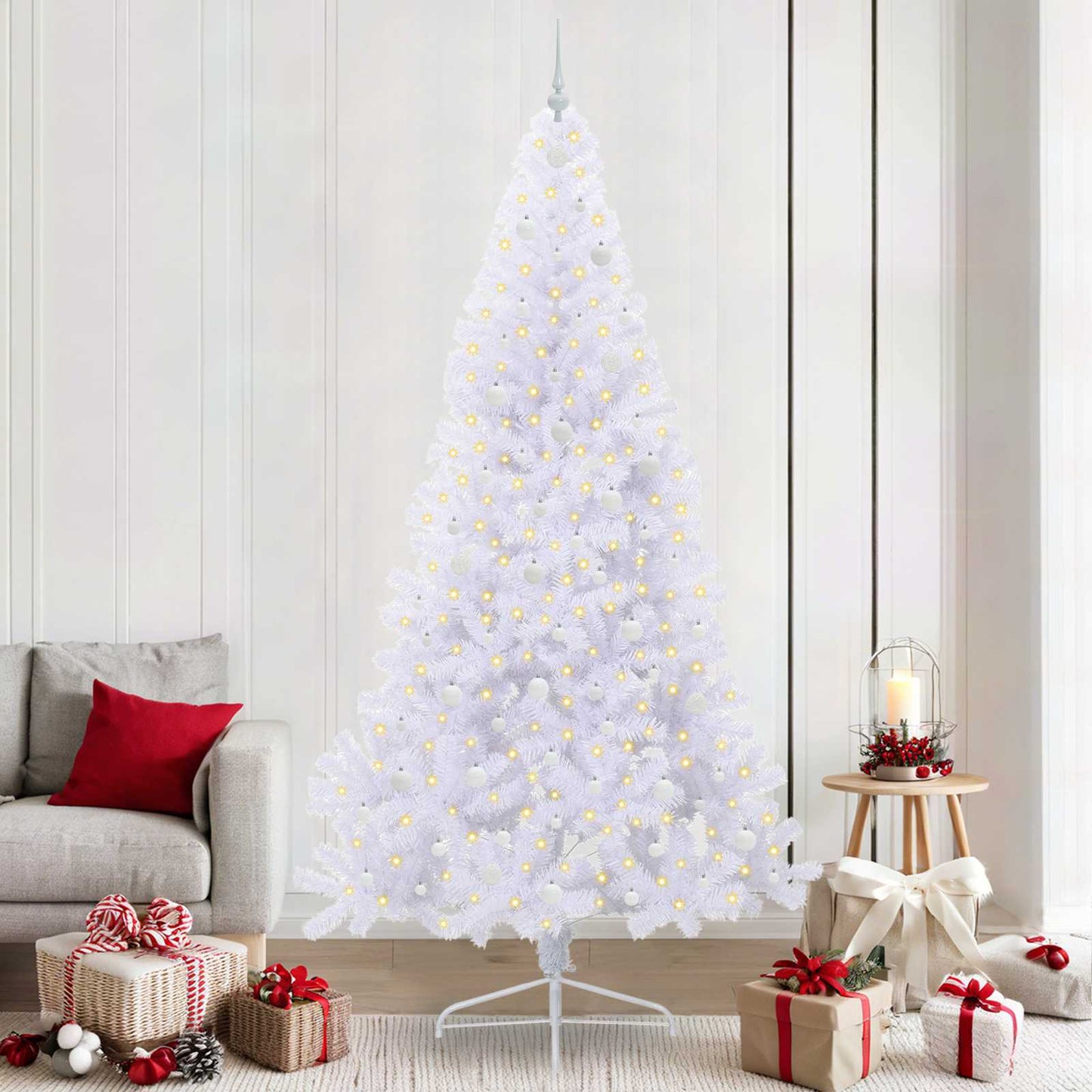 Artificial Christmas Tree with Stand White 240 cm PVC and Steel