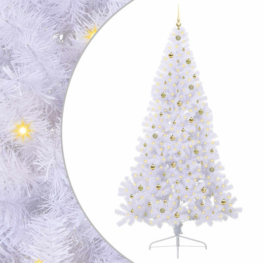 Artificial Christmas Tree White 240 cm PVC and Steel