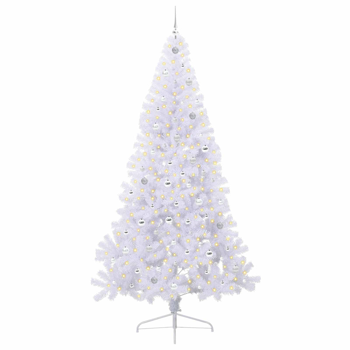 Artificial Christmas Tree White 240 cm PVC and Steel