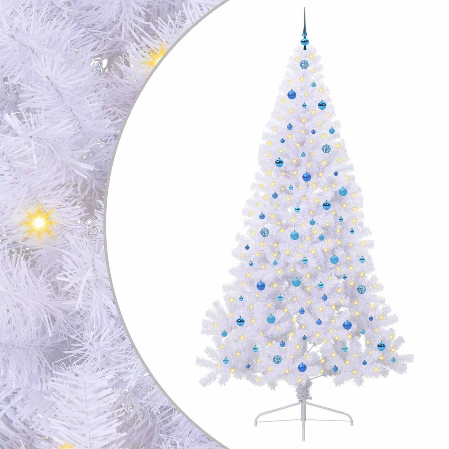 Artificial Christmas Tree with Stand White 240 cm PVC and Steel