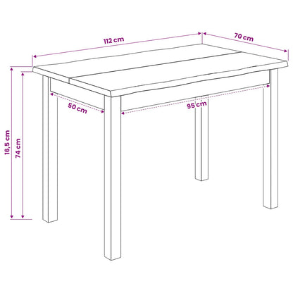 Dining Table EKAI Black 112 x 70 x 76.5 cm Solid Pine Wood