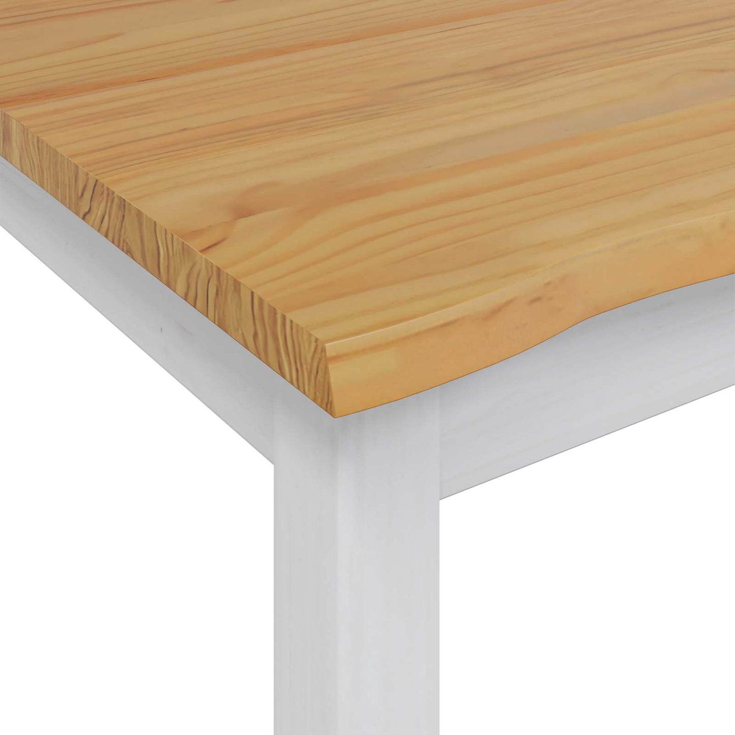 Dining Table EKAI White 112 x 70 x 76.5 cm Solid Pine Wood