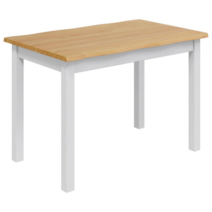 Dining Table EKAI White 112 x 70 x 76.5 cm Solid Pine Wood