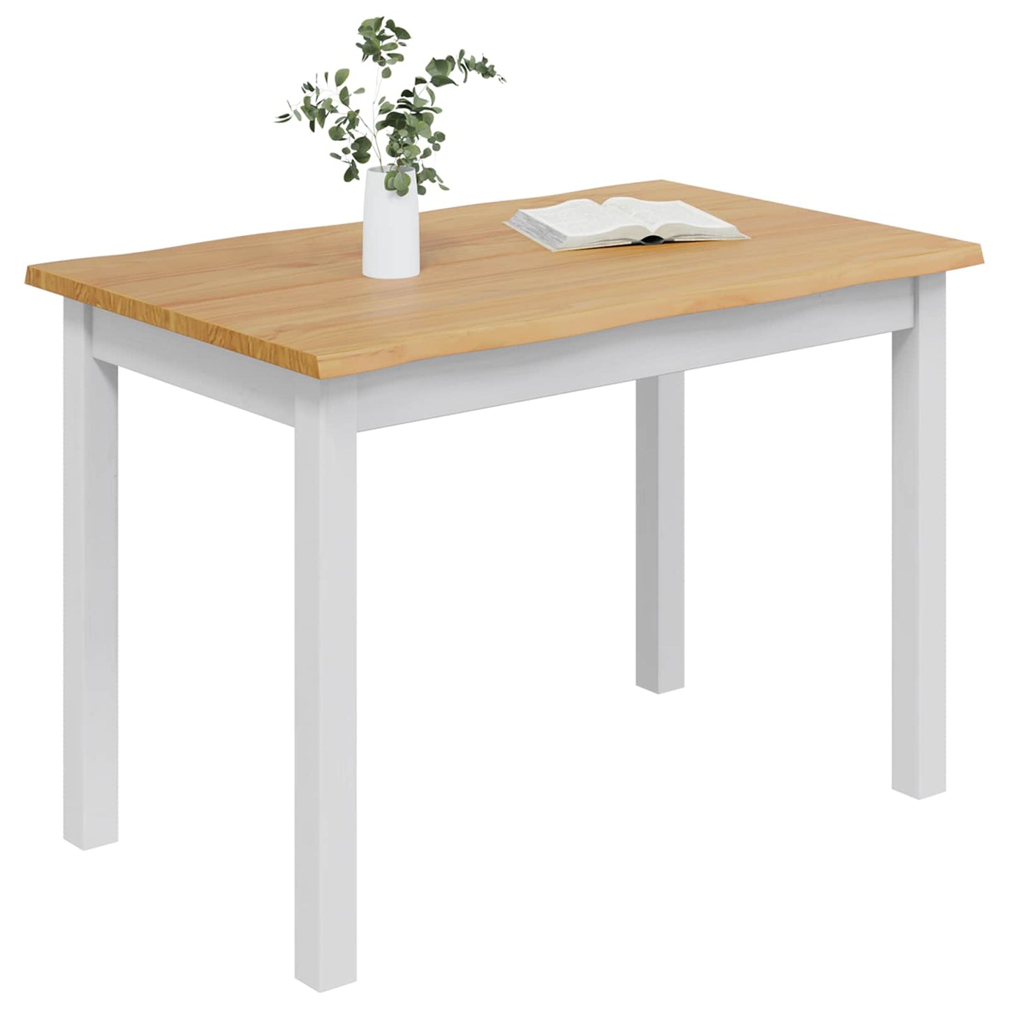 Dining Table EKAI White 112 x 70 x 76.5 cm Solid Pine Wood