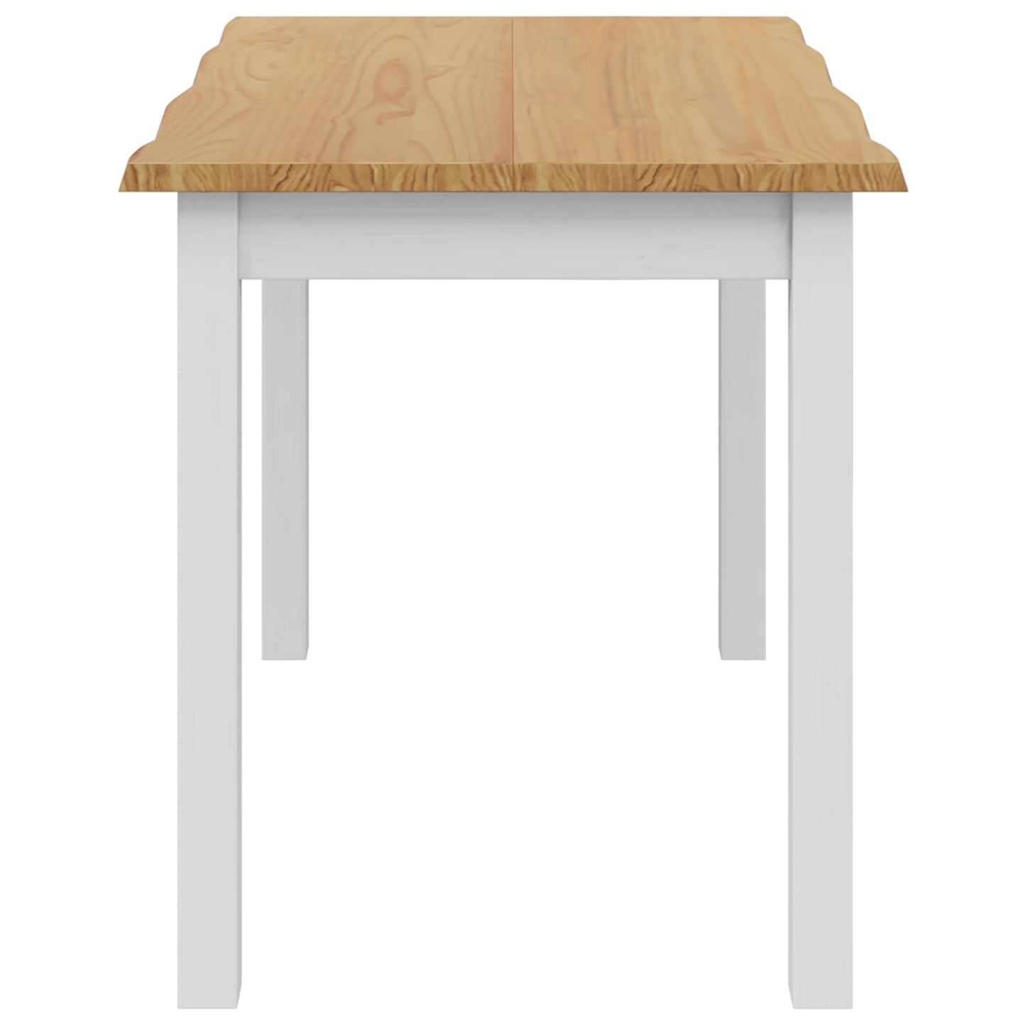 Dining Table EKAI White 112 x 70 x 76.5 cm Solid Pine Wood