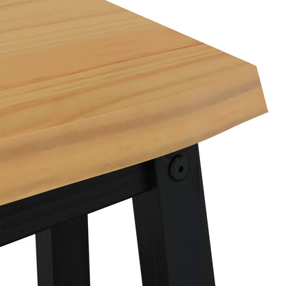Dining Bench EKAI Black 91.5 x 29 x 45.5 cm Solid Pine Wood