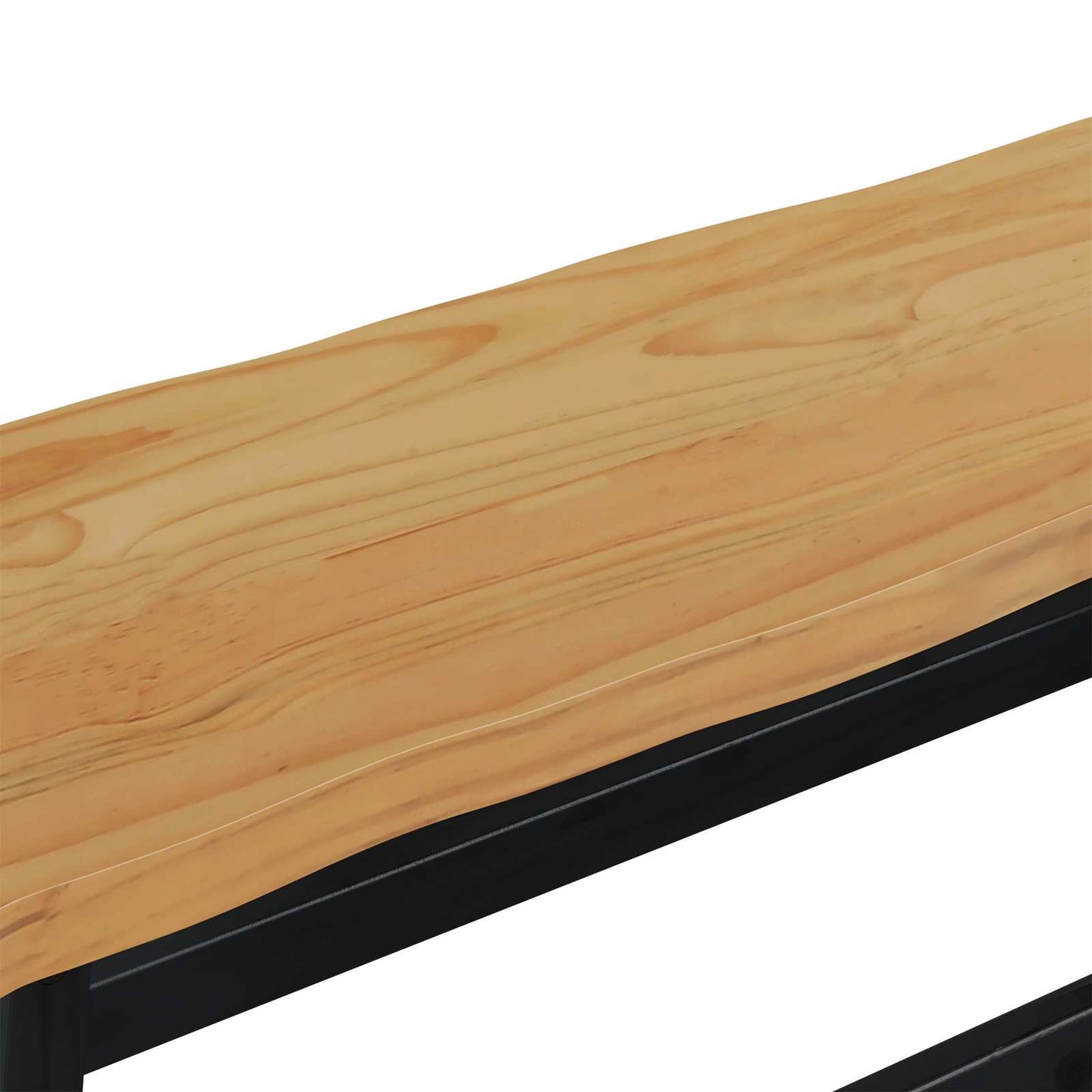 Dining Bench EKAI Black 91.5 x 29 x 45.5 cm Solid Pine Wood