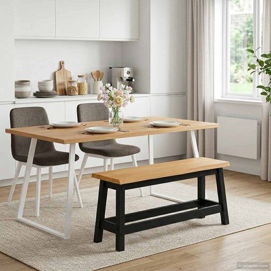 Dining Bench EKAI Black 91.5 x 29 x 45.5 cm Solid Pine Wood