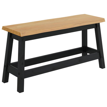 Dining Bench EKAI Black 91.5 x 29 x 45.5 cm Solid Pine Wood