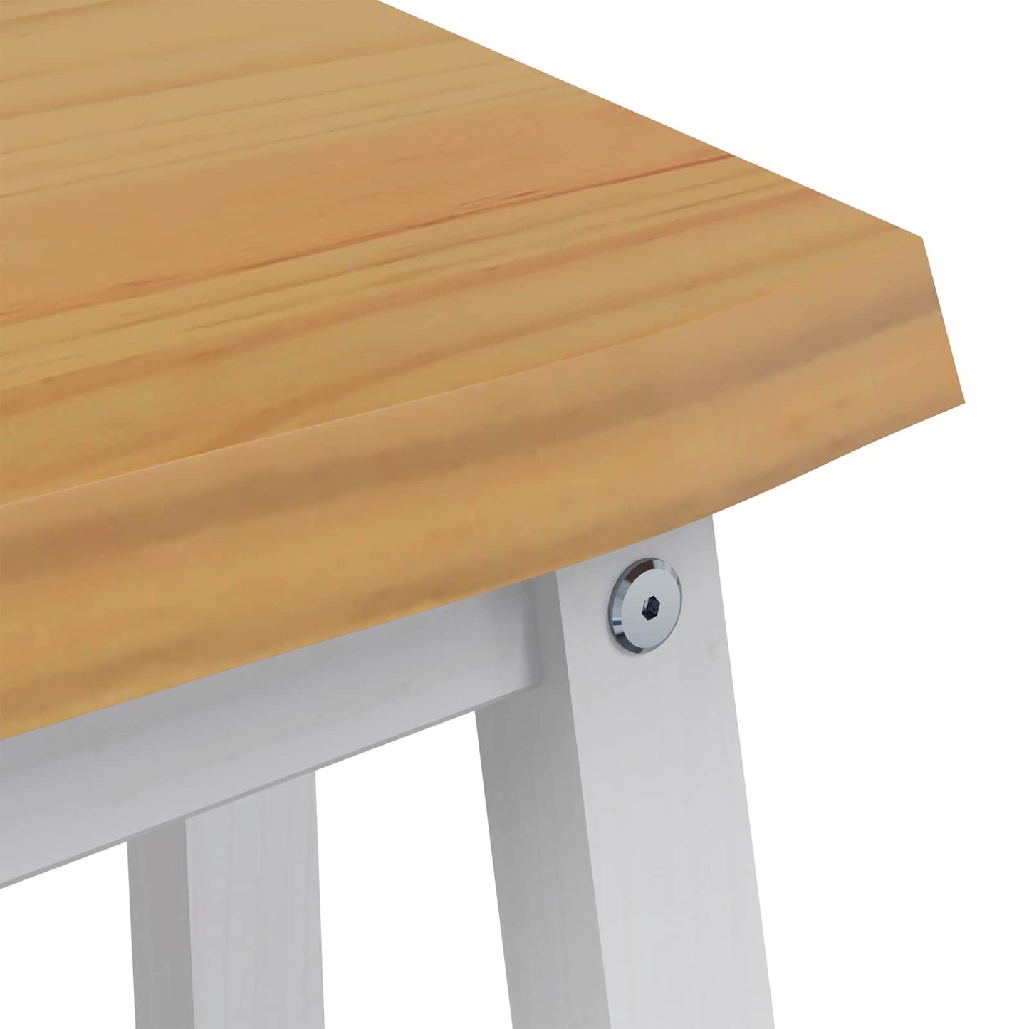 Dining Bench EKAI White 91.5 x 29 x 45.5 cm Solid Pine Wood