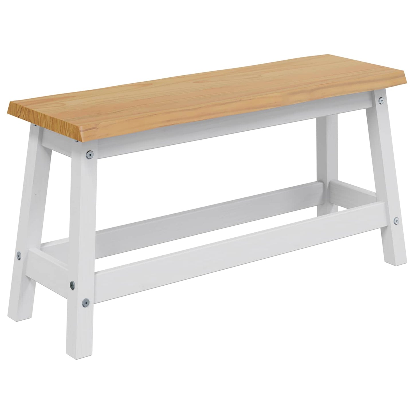 Dining Bench EKAI White 91.5 x 29 x 45.5 cm Solid Pine Wood