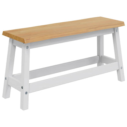 Dining Bench EKAI White 91.5 x 29 x 45.5 cm Solid Pine Wood
