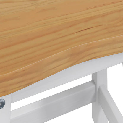 Bar Stool EKAI 2 pcs White 40 x 29 x 45.5 cm Solid Pine Wood