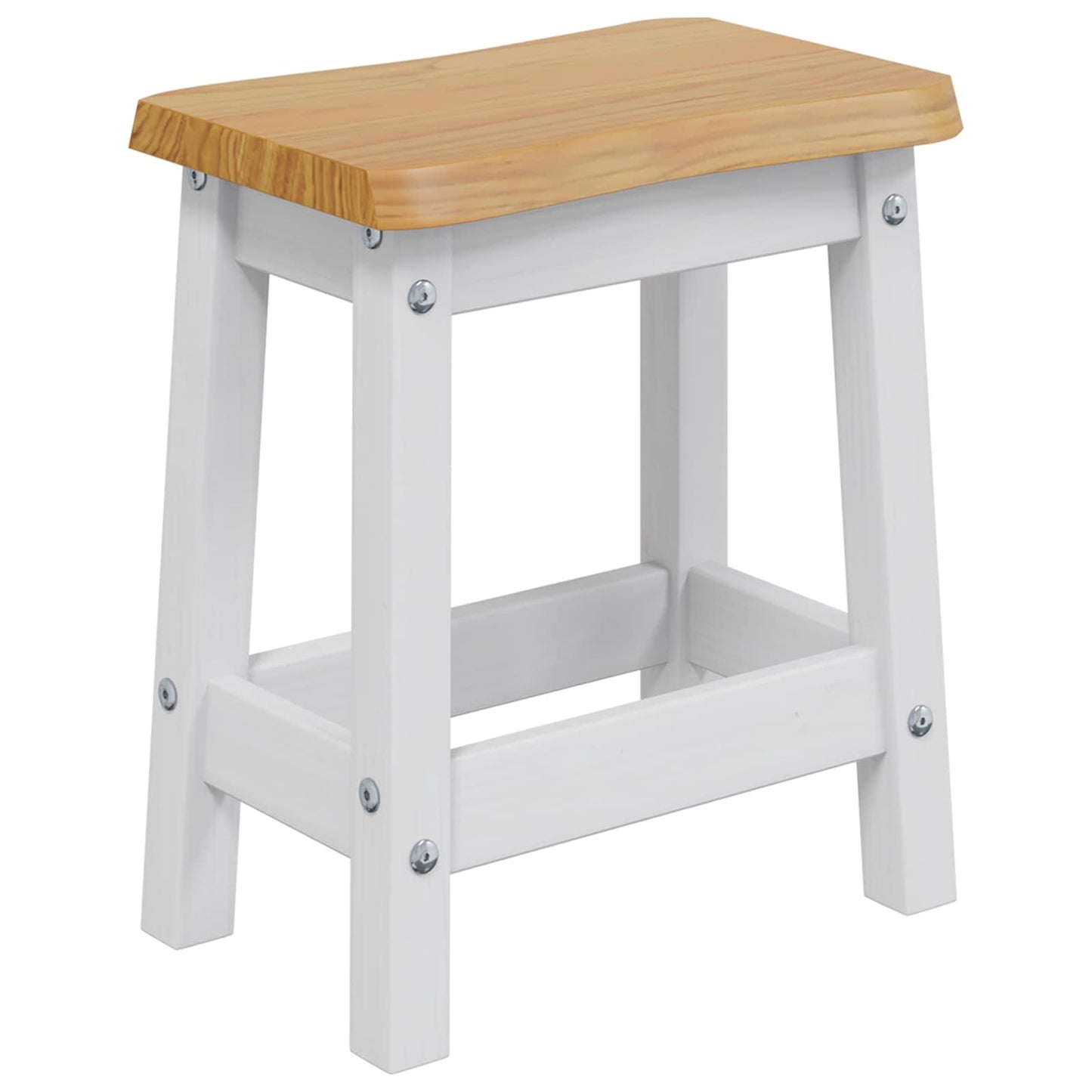 Bar Stool EKAI 2 pcs White 40 x 29 x 45.5 cm Solid Pine Wood
