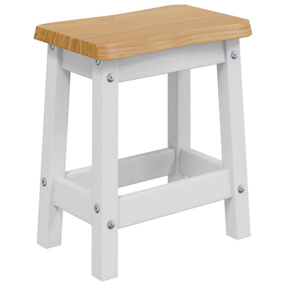 Bar Stool EKAI 2 pcs White 40 x 29 x 45.5 cm Solid Pine Wood