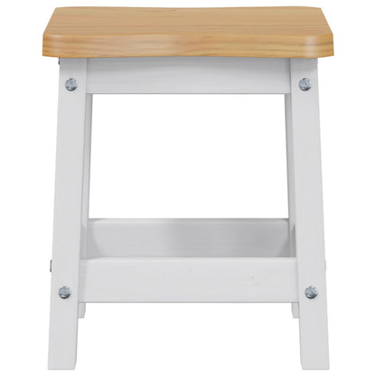 Bar Stool EKAI 2 pcs White 40 x 29 x 45.5 cm Solid Pine Wood
