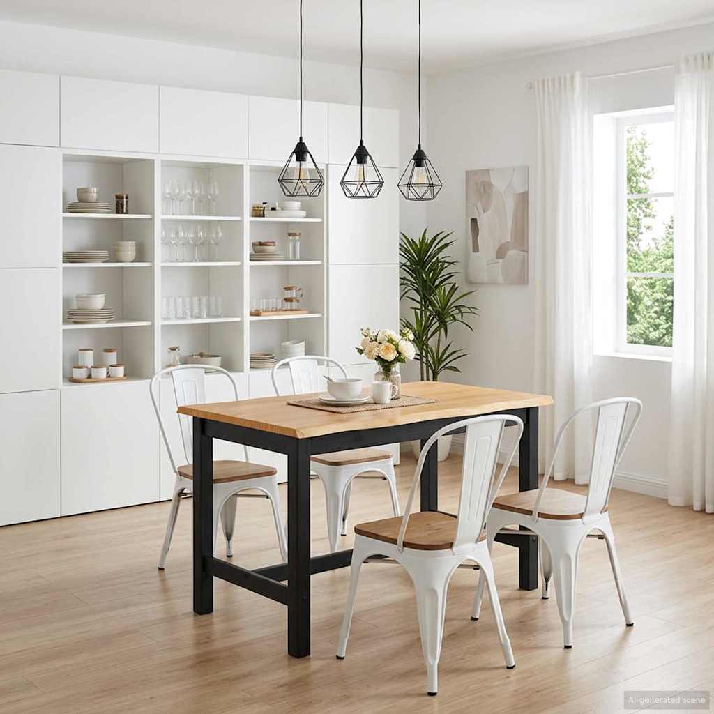 High Bar Table EKAI Black 112 x 70 x 91 cm Solid Pine Wood