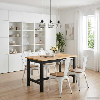 High Bar Table EKAI Black 112 x 70 x 91 cm Solid Pine Wood