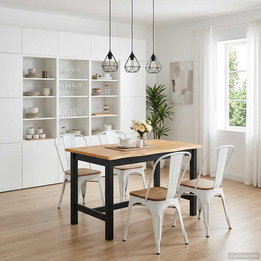High Bar Table EKAI Black 112 x 70 x 91 cm Solid Pine Wood