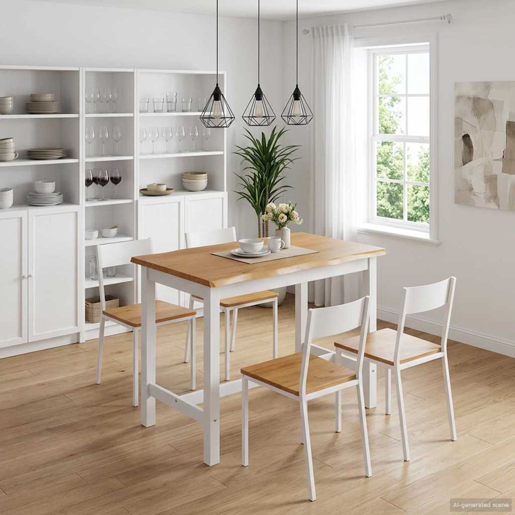 High Bar Table EKAI White 112 x 70 x 91 cm Solid Pine Wood