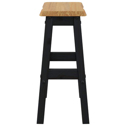 High Bar Stool EKAI 2 pcs Black 40 x 29 x 63 cm Solid Pine Wood