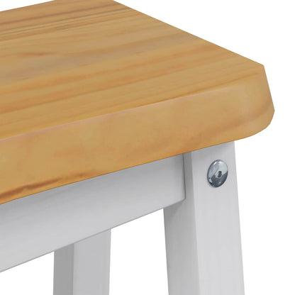 High Bar Stool EKAI 2 pcs White 40 x 29 x 63 cm Solid Pine Wood