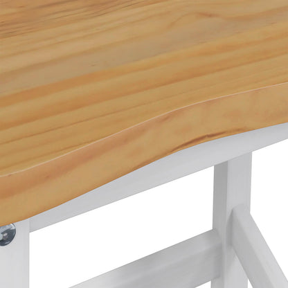 High Bar Stool EKAI 2 pcs White 40 x 29 x 63 cm Solid Pine Wood