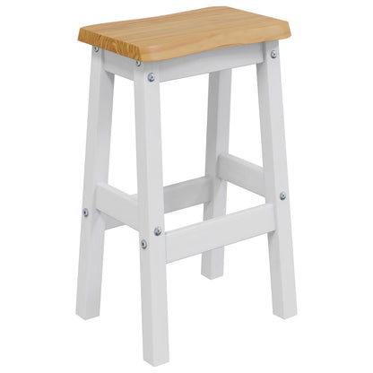 High Bar Stool EKAI 2 pcs White 40 x 29 x 63 cm Solid Pine Wood