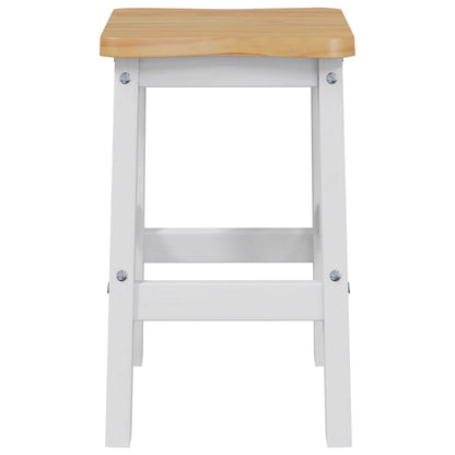High Bar Stool EKAI 2 pcs White 40 x 29 x 63 cm Solid Pine Wood