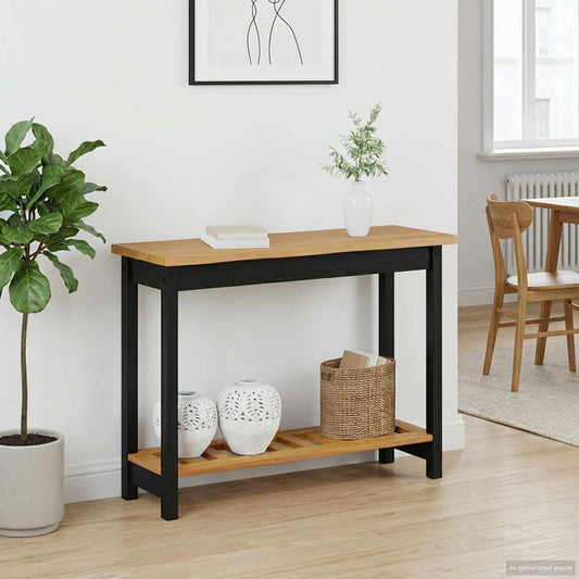 Console Table EKAI Black 112 x 35 x 76 cm Solid Pine Wood