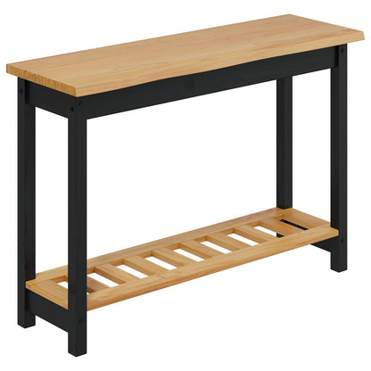 Console Table EKAI Black 112 x 35 x 76 cm Solid Pine Wood