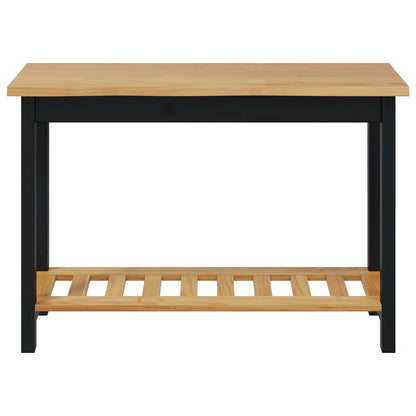 Console Table EKAI Black 112 x 35 x 76 cm Solid Pine Wood