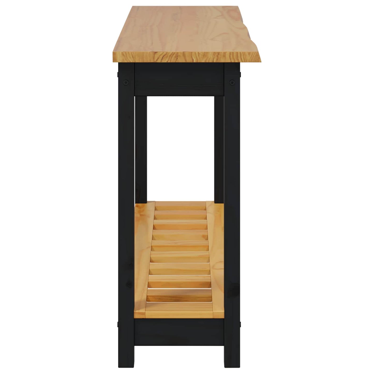 Console Table EKAI Black 112 x 35 x 76 cm Solid Pine Wood