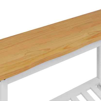 Console Table EKAI White 112 x 35 x 76 cm Solid Pine Wood