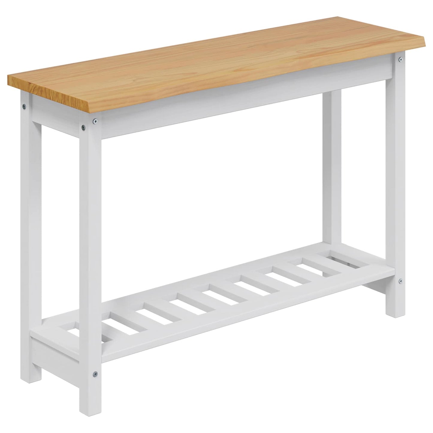 Console Table EKAI White 112 x 35 x 76 cm Solid Pine Wood