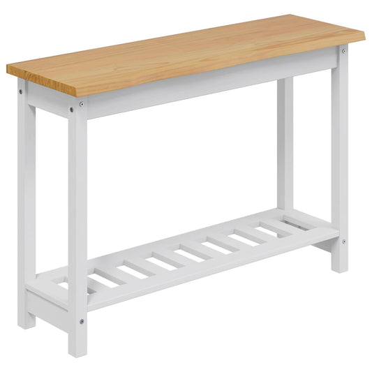 Console Table EKAI White 112 x 35 x 76 cm Solid Pine Wood